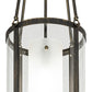 Meyda Lighting Cilindro 16" Gold Flemish Campbell Pendant Light With Clear & Frosted Shade Glass