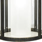 Meyda Lighting Cilindro 16" Gold Flemish Campbell Pendant Light With Clear & Frosted Shade Glass