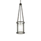 Meyda Lighting Cilindro 16" Gold Flemish Campbell Pendant Light With Clear & Frosted Shade Glass