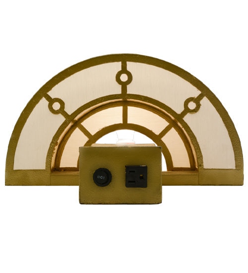 Meyda Lighting Cilindro 16" Gold Leaf Touro Wall Sconce With White Linen Textrene Shade