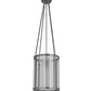 Meyda Lighting Cilindro 16" Silver Steel Campbell Pendant Light With Clear & Frosted Shade Glass