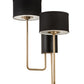 Meyda Lighting Cilindro 17" 2-Light Textured Black & Champagne Metallic Duet Wall Sconce With Black Textrene & Statuario Idalight Shade