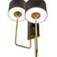 Meyda Lighting Cilindro 17" 2-Light Textured Black & Champagne Metallic Duet Wall Sconce With Black Textrene & Statuario Idalight Shade