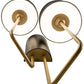 Meyda Lighting Cilindro 17" 2-Light Textured Black & Champagne Metallic Duet Wall Sconce With Black Textrene & Statuario Idalight Shade
