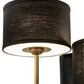 Meyda Lighting Cilindro 17" 2-Light Textured Black & Champagne Metallic Duet Wall Sconce With Black Textrene & Statuario Idalight Shade