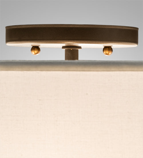 Meyda Lighting Cilindro 17" Brown Metalic Structure Flush Mount Light With Statuario Frosted Idalight Shade