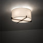 Meyda Lighting Cilindro 17" Brown Metalic Structure Flush Mount Light With Statuario Frosted Idalight Shade