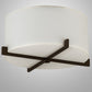Meyda Lighting Cilindro 17" Brown Metalic Structure Flush Mount Light With Statuario Frosted Idalight Shade