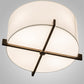 Meyda Lighting Cilindro 17" Brown Metalic Structure Flush Mount Light With Statuario Frosted Idalight Shade