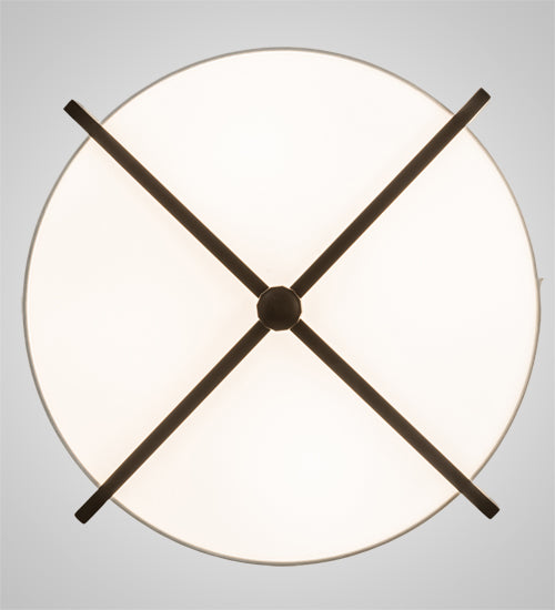 Meyda Lighting Cilindro 17" Brown Metalic Structure Flush Mount Light With Statuario Frosted Idalight Shade