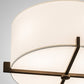 Meyda Lighting Cilindro 17" Brown Metalic Structure Flush Mount Light With Statuario Frosted Idalight Shade