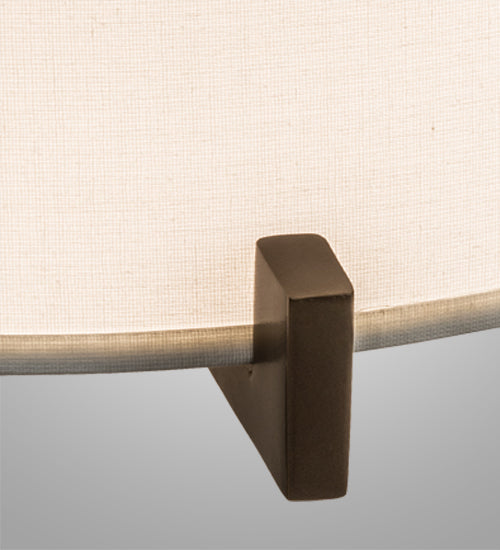 Meyda Lighting Cilindro 17" Brown Metalic Structure Flush Mount Light With Statuario Frosted Idalight Shade