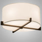 Meyda Lighting Cilindro 17" Brown Metalic Structure Flush Mount Light With Statuario Frosted Idalight Shade