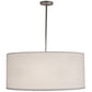 Meyda Lighting Cilindro 171176 36" 6-Light Nickel Pendant Light With White Textrene Shade
