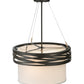 Meyda Lighting Cilindro 18" 2-Light Oil Rubbed Bronze Complex Pendant Light With White Textrene Shade