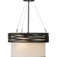 Meyda Lighting Cilindro 18" 2-Light Oil Rubbed Bronze Complex Pendant Light With White Textrene Shade