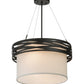 Meyda Lighting Cilindro 18" 2-Light Oil Rubbed Bronze Complex Pendant Light With White Textrene Shade