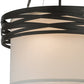 Meyda Lighting Cilindro 18" 2-Light Oil Rubbed Bronze Complex Pendant Light With White Textrene Shade