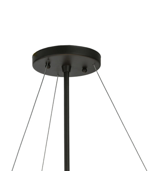 Meyda Lighting Cilindro 18" 2-Light Oil Rubbed Bronze Complex Pendant Light With White Textrene Shade