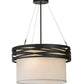 Meyda Lighting Cilindro 18" 2-Light Oil Rubbed Bronze Complex Pendant Light With White Textrene Shade