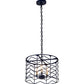 Meyda Lighting Cilindro 18" 3-Light Blue Midnight Picchi Pendant Light With White Faux Candlelight