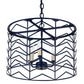 Meyda Lighting Cilindro 18" 3-Light Blue Midnight Picchi Pendant Light With White Faux Candlelight
