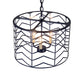 Meyda Lighting Cilindro 18" 3-Light Blue Midnight Picchi Pendant Light With White Faux Candlelight
