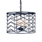 Meyda Lighting Cilindro 18" 3-Light Blue Midnight Picchi Pendant Light With White Faux Candlelight