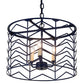 Meyda Lighting Cilindro 18" 3-Light Blue Midnight Picchi Pendant Light With White Faux Candlelight
