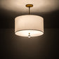Meyda Lighting Cilindro 18" 3-Light Brass Pendant Light With White Textrene & Statuario Idalight Shade