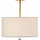 Meyda Lighting Cilindro 18" 3-Light Brass Pendant Light With White Textrene & Statuario Idalight Shade