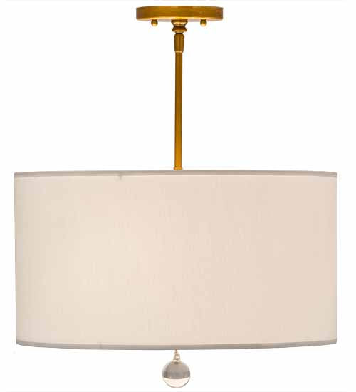 Meyda Lighting Cilindro 18" 3-Light Brass Pendant Light With White Textrene & Statuario Idalight Shade
