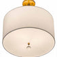 Meyda Lighting Cilindro 18" 3-Light Brass Pendant Light With White Textrene & Statuario Idalight Shade