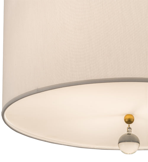 Meyda Lighting Cilindro 18" 3-Light Brass Pendant Light With White Textrene & Statuario Idalight Shade
