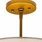 Meyda Lighting Cilindro 18" 3-Light Brass Pendant Light With White Textrene & Statuario Idalight Shade