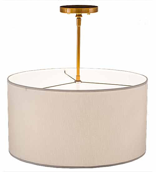 Meyda Lighting Cilindro 18" 3-Light Brass Pendant Light With White Textrene & Statuario Idalight Shade