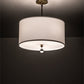 Meyda Lighting Cilindro 18" 3-Light Brass Tint Pendant Light With White Hardbacked Textrene & Statuario Idalight Shade