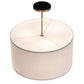 Meyda Lighting Cilindro 18" 3-Light Brass Tint Pendant Light With White Hardbacked Textrene & Statuario Idalight Shade