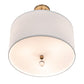Meyda Lighting Cilindro 18" 3-Light Brass Tint Pendant Light With White Hardbacked Textrene & Statuario Idalight Shade