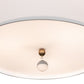 Meyda Lighting Cilindro 18" 3-Light Brass Tint Pendant Light With White Hardbacked Textrene & Statuario Idalight Shade