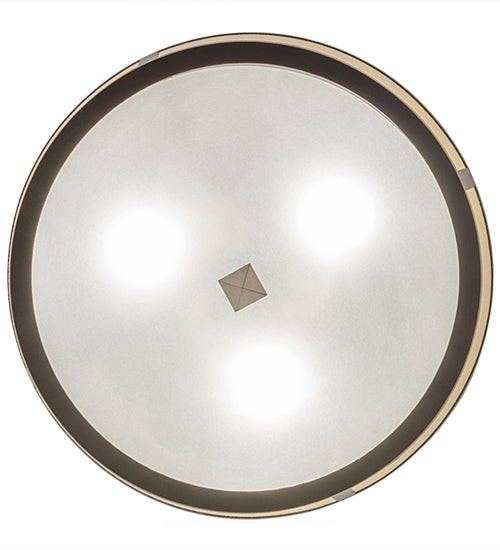 Meyda Lighting Cilindro 18" 3-Light Mahogany Bronze Tapered Semi-flush Mount Light With Beige Natural Textrene Shade