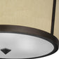 Meyda Lighting Cilindro 18" 3-Light Mahogany Bronze Tapered Semi-flush Mount Light With Beige Natural Textrene Shade