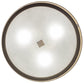 Meyda Lighting Cilindro 18" 3-Light Mahogany Bronze Tapered Semi-flush Mount Light With Beige Natural Textrene & White Contrail Mist Idalight Shade