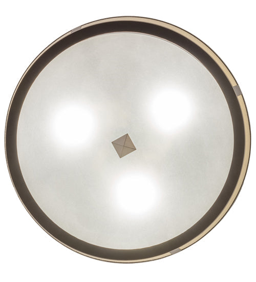 Meyda Lighting Cilindro 18" 3-Light Mahogany Bronze Tapered Semi-flush Mount Light With Beige Natural Textrene & White Contrail Mist Idalight Shade