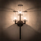 Meyda Lighting Cilindro 18" 3-Light Oil Rubbed Bronze Ashcroft Wall Sconce With Clear Seeded Shade Glass