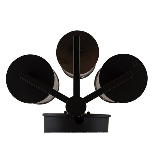 Meyda Lighting Cilindro 18" 3-Light Oil Rubbed Bronze Ashcroft Wall Sconce With Clear Seeded Shade Glass