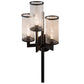 Meyda Lighting Cilindro 18" 3-Light Oil Rubbed Bronze Ashcroft Wall Sconce With Clear Seeded Shade Glass