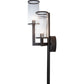 Meyda Lighting Cilindro 18" 3-Light Oil Rubbed Bronze Ashcroft Wall Sconce With Clear Seeded Shade Glass