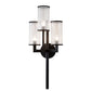 Meyda Lighting Cilindro 18" 3-Light Oil Rubbed Bronze Ashcroft Wall Sconce With Clear Seeded Shade Glass