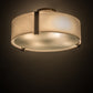 Meyda Lighting Cilindro 18" 4-Light Antique Copper Bartel Flush Mount Light With Frosted Clear Statuario Idalight Shade Glass